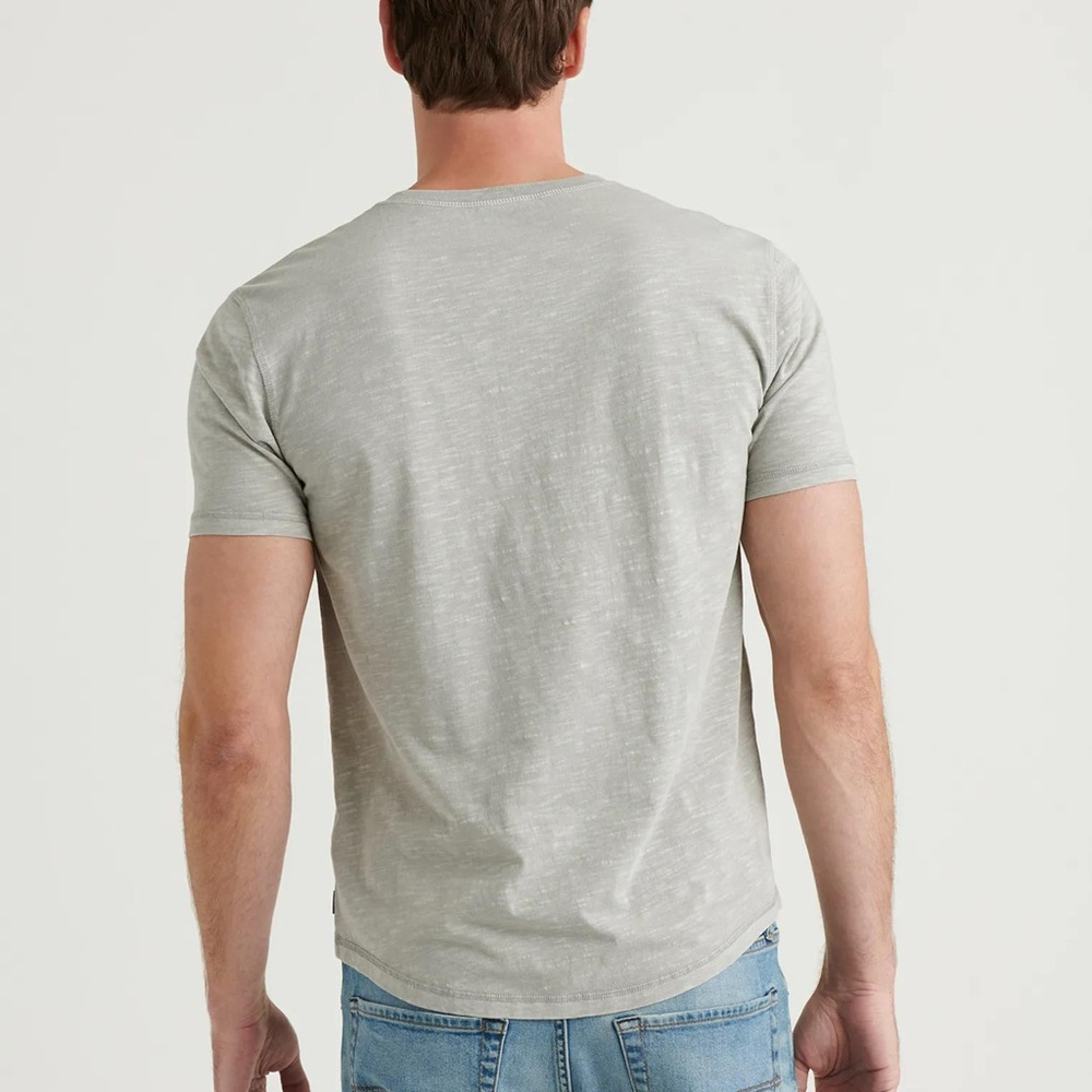 Lucky Brand Light Gray/Blue Henley Tee - Picture 2 of 4